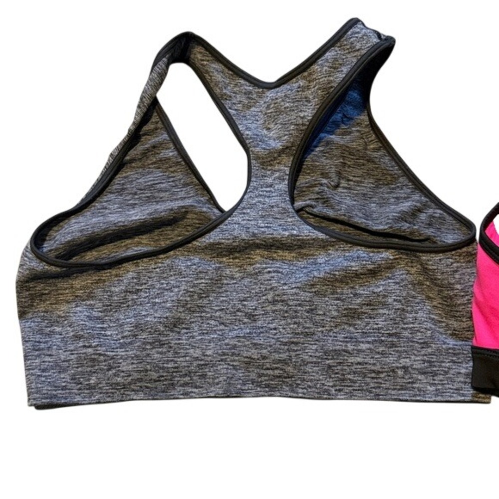 Tek Gear Size Large Impact‎ Sports Bra Set 2 Gray Pink Racerback Activewear - Picture 5 of 7